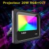 Projecteur led RGB + blanc variable 20W