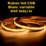 ruban led COB blanc variable