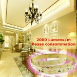 Ruban Led puissant BASSE CONSOMMATION blanc chaud 64 Leds/M 2000 Lumens