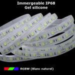 Ruban Led RGB + blanc naturel - 60 Leds/M - IP68 gel silicone