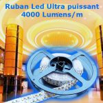 Ruban led ultra puissant Blanc naturel 240 Leds/M 4000 Lumens