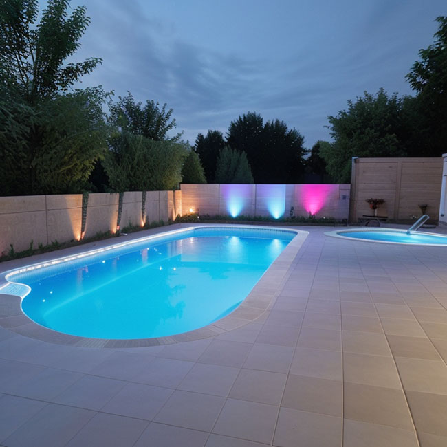 Piscine éclairage par des rubans led étanches IP68