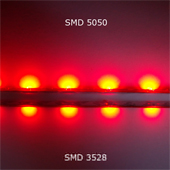 Comparaison éclairage entre les rubans à leds SMD 3528 et SMD 5050.