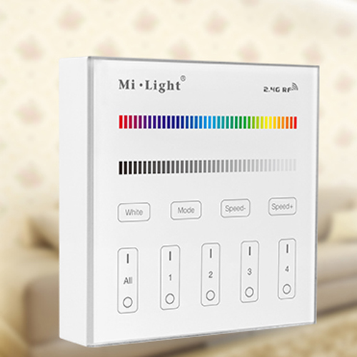 Interrupteur mural sensitif 4 zones Mi-Light pour ruban LED