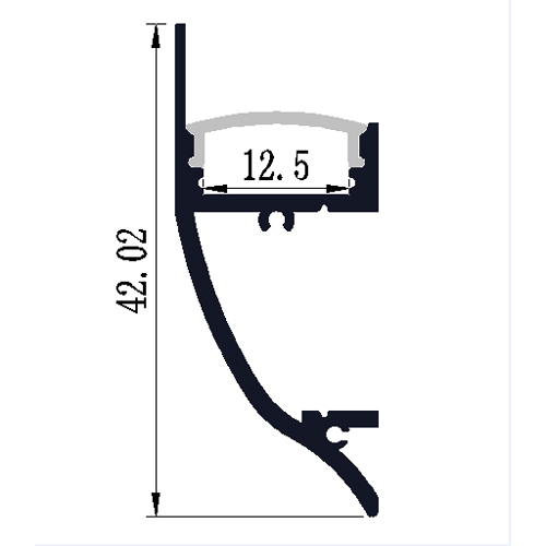 Profilé led corniche complet en alu 42 x 16 mm - modèle PRFDBL1403 sur Deco  Led Eclairage