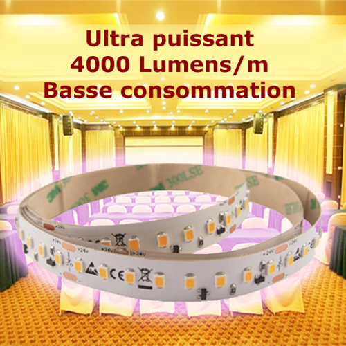 Ruban led ultra puissant BASSE CONSOMMATION 128 Leds/M 4000 Lumens - Deco  Led Eclairage
