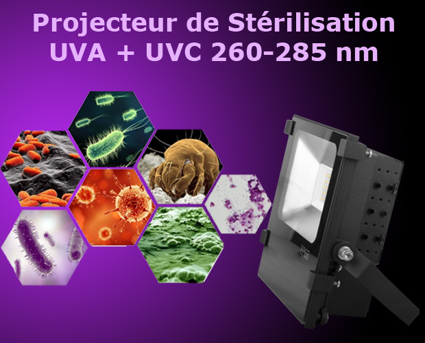 Stérilisation par projecteur led ultraviolettes UVC